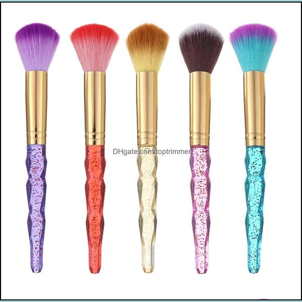 

salon health & beauty200pcs brush makeup brushes nail art care soft remove dust transparent handle beauty tools drop delivery 2021 wkqjy, Yellow