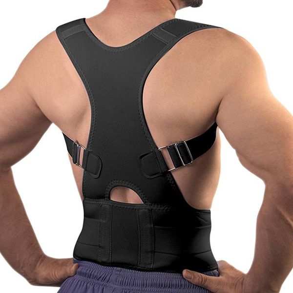 

adjustable lumbar back support belt children orthopedic sports safety shoulder posture corrector brace, Black;blue