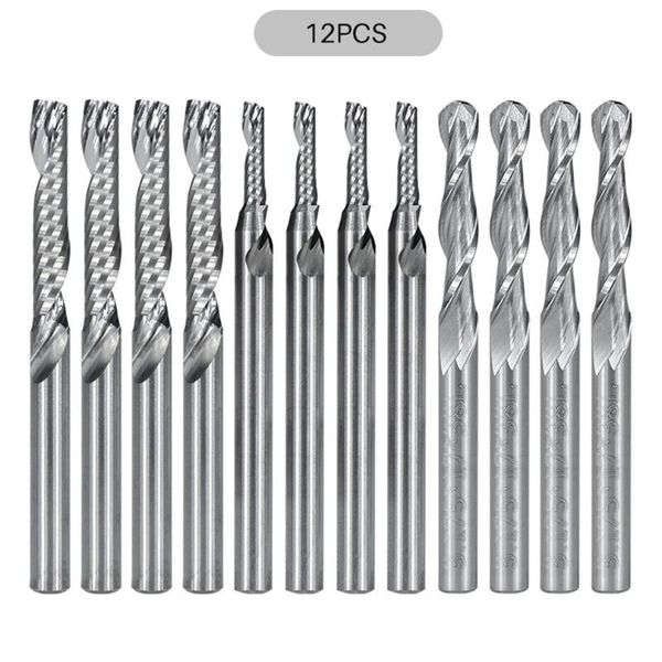 

12pcs/set single-edge spiral milling cutter ball-end durable tungsten steel thread tool for lathe hand tools