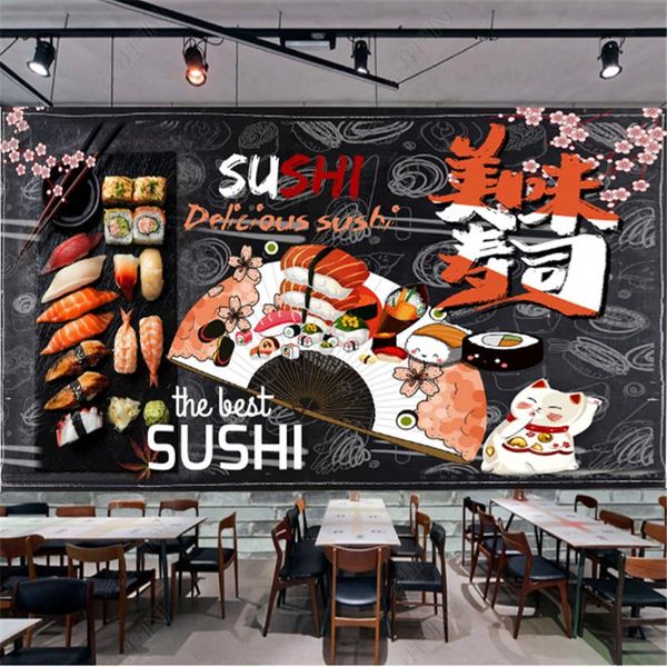 

wallpapers modern blackboard delicious sushi 3d wallpaper industrial decor japanese restaurant background wall paper mural papel de parede