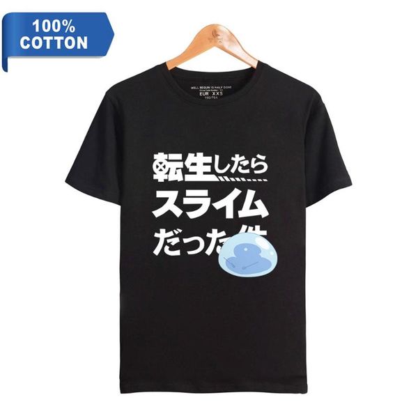 

men's t-shirts 2021 fashion summer that time i got reincarnated as a slime japanese cartoon harajuku streetwear t-shirt, White;black