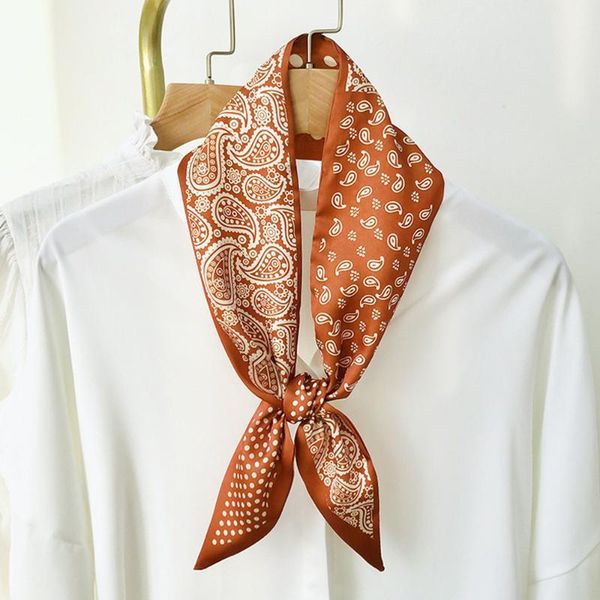 

scarves moribty paisley women silk scarf skinny hair ribbon headbands foulard femme bandanas neckerchief sharp corner bufandas mujer tie, Blue;gray