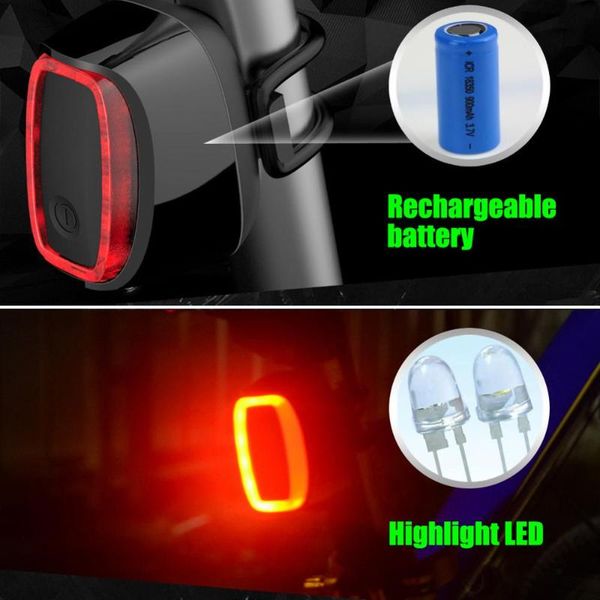 

bike lights set multi lighting modes bicycle light usb charge led flash tail rear for mountains seatpost
