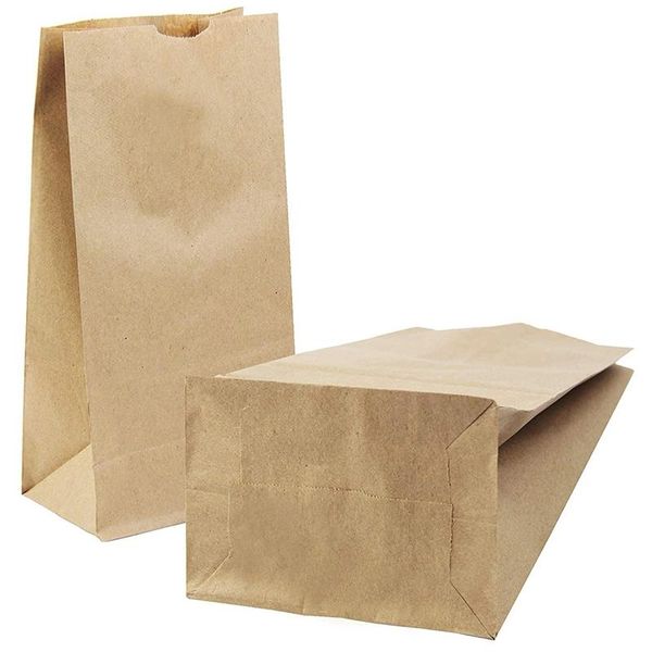 

gift wrap kraft paper bag catering takeout fast baking 100 pcs