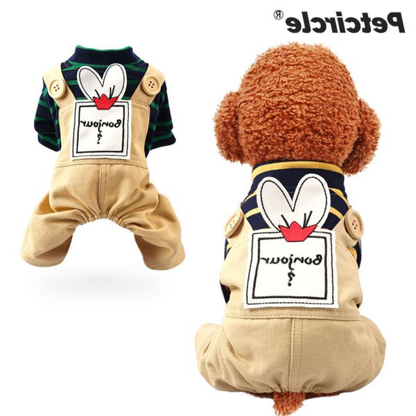 

the dog clothes dog spring and summer dress striped rabbit ear suspender