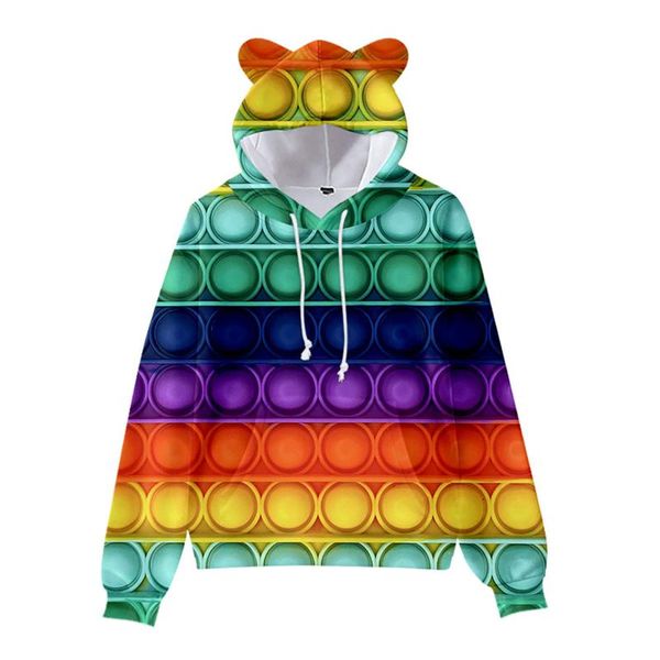 

women's hoodies & sweatshirts winter women casual decompression loose printed hooded long-sleeve o-neck streetwear oversized, Black