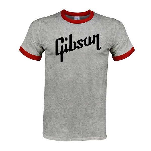 

gibson t shirts men cotton o-neck t-shirt man short sleeve tshirt euro size hip hop tee men's t-shirts, White;black