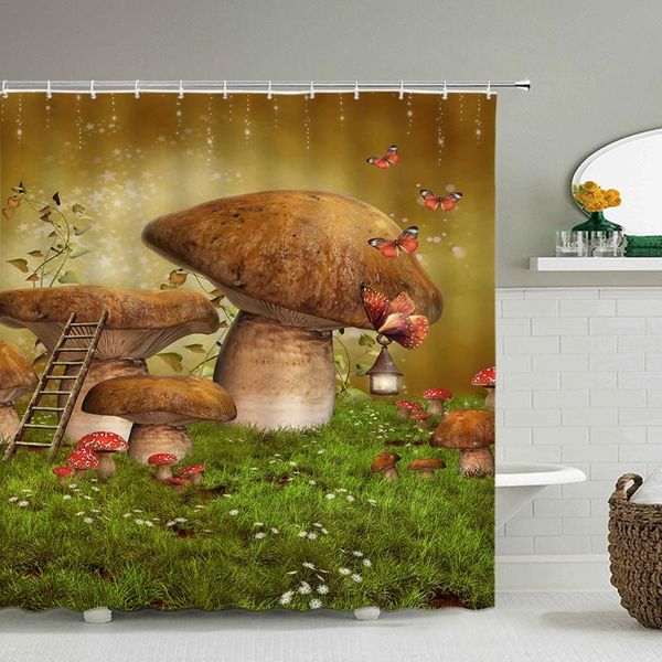 

waterproof shower curtain for bathroom cartoon dream forest print bathtub curtains polyester with 12 pcs hooks
