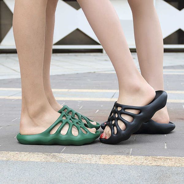 

2020 cobweb fish mouth sandals men's coconut hole shoes wading camouflage slippers outdoor leisure beach shoes ysj, Black