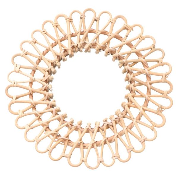 

mirrors 1pc willow rattan woven mirror hand homestay wall art mirror(khaki)