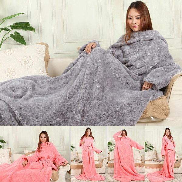 

winter thickened sleeve blanket office nap multi functional lazy can wear whole body quilt comforters & sets