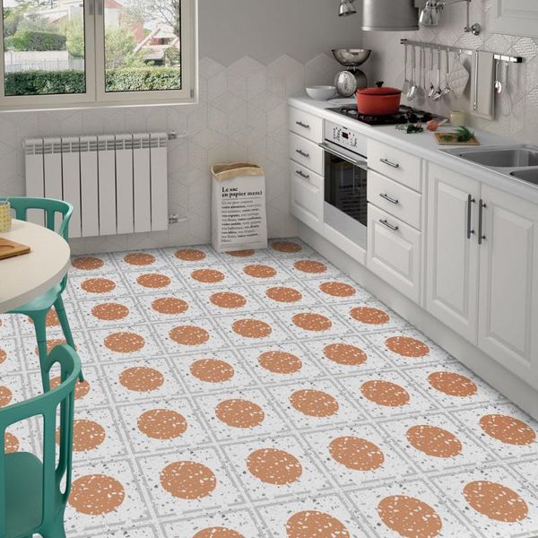 

wall stickers 4pcs home decor cartoon terrazzo floor sticker children room bedroom renovation beautification waterproof anti-skid dz37