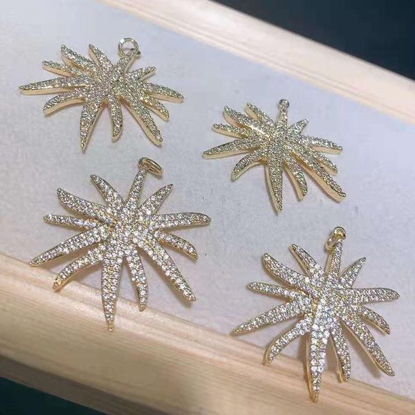 

charms women's fashion cubic zircon micro pave starfish shape pendant, Bronze;silver