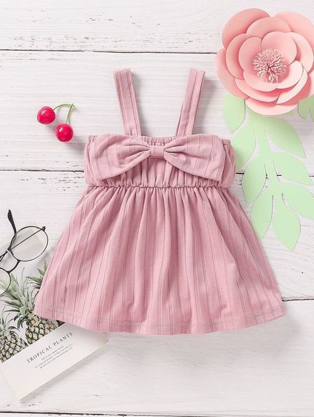 

baby big bow front cami dress she, Red;yellow