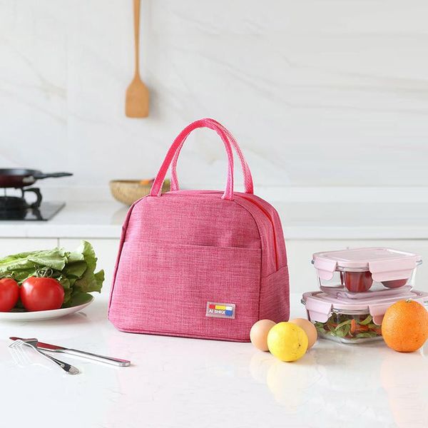 

storage bags 1pc large-capacity lunch box portable insulated canvas bag aluminum foil insulation thermal picnic
