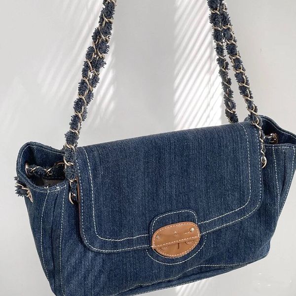 

purse new medieval chain denim bag sling single shoulder messenger armpit large capacity wandering