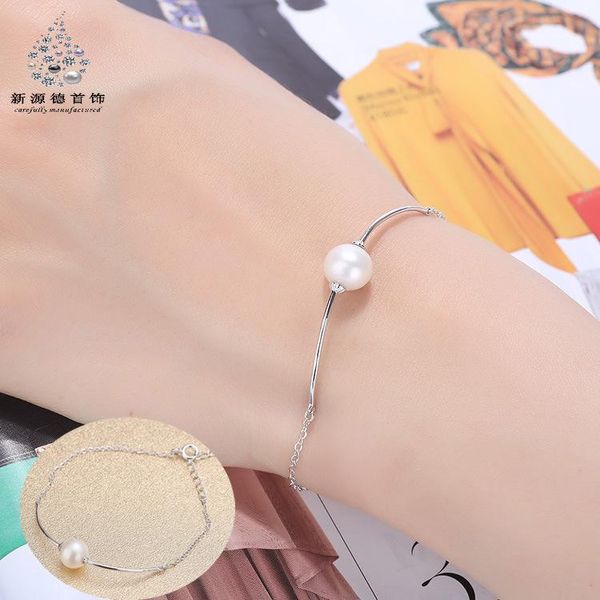 

charm bracelets wholesale hand jewelry bracelet s925 pure silver pearl concise fashion s, Golden;silver