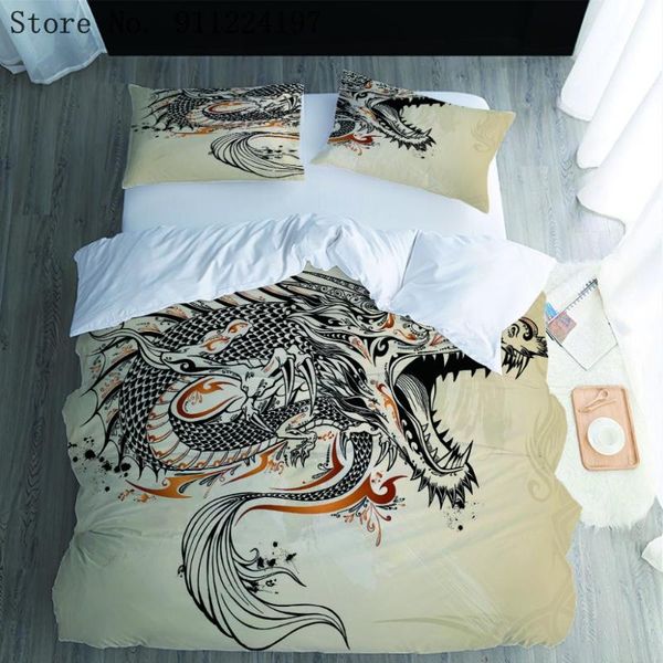 

bedding sets 3d printing dragon single double  king size duvet cover luxury bedspread microfiber bedroom adult