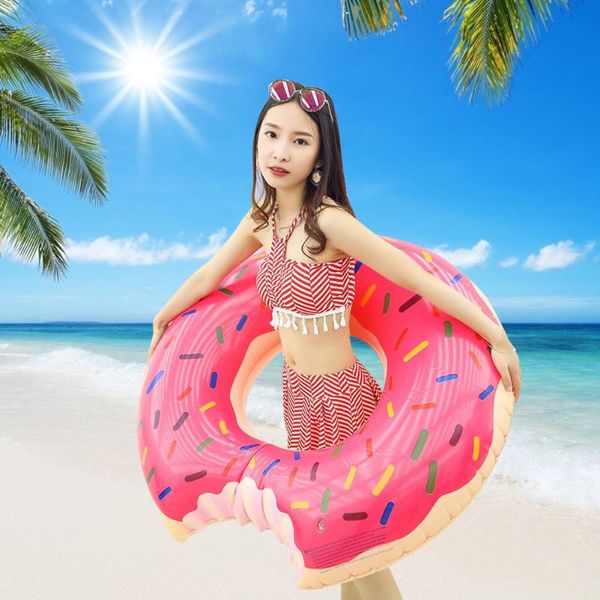 

swimming accessories summer seat ring toy inflatable donut for adults pvc circle float life vest & buoy