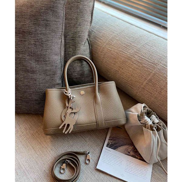 

design s high women's upgrade first layer leather portable garden large capacity bucket bag fashion