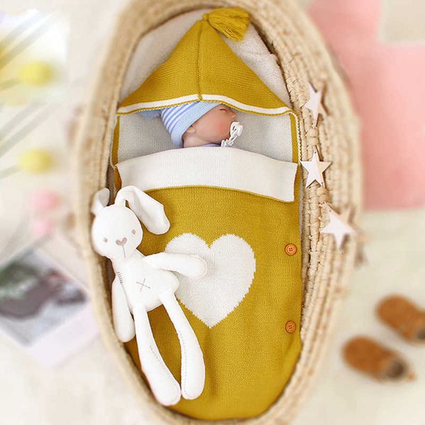 

infant baby loving heart envelope type hooded clothes newborn boy girl hold blanket sleeping bag black friday 78dt, Blue