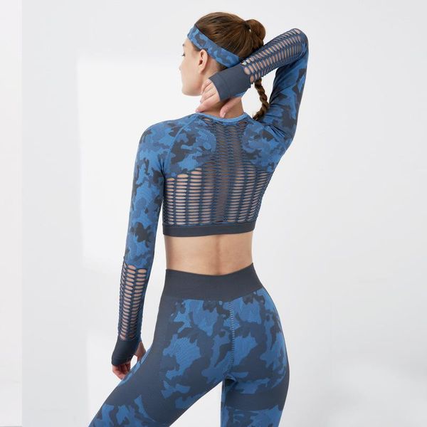 

yoga outfit seamless set women gym clothing sports suits long sleeve shirts high waist fitness leggings workout