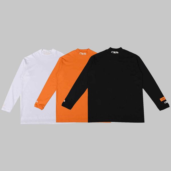 

men's hoodies tested heron ctnnb crane long sleeve neck embroidery high street hip hop loose couple backing t-shirt men, Black