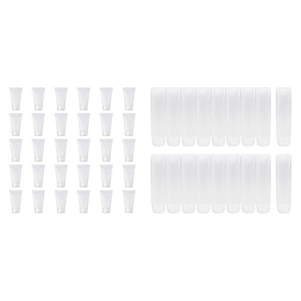 

50pcs 15ml refillable tube empty lotion bottle soft with 18pcs 30ml travel size plastic distribution storage bottles & jars