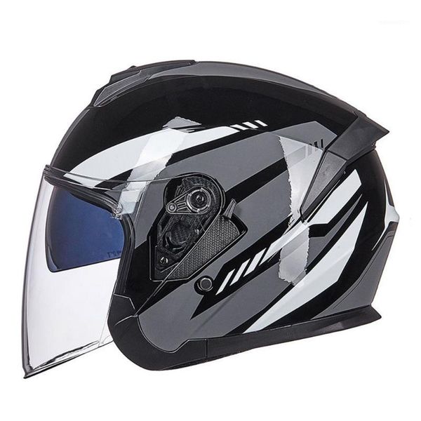 

half face motorcycle helmet men moto scooter double lens biker motorbike racing riding for 4 season helmets1