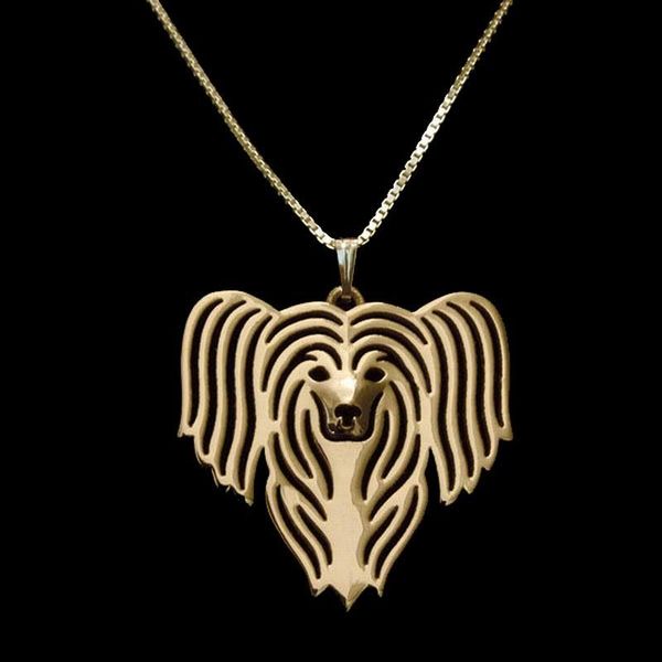 

pendant necklaces women chinese crested pet lovers' animal drop, Silver