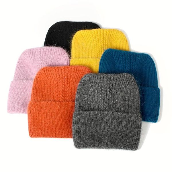 

beanies visrover 17 color winter real fur cat ear double layer beanie hat for woman warm skullies gift dropping