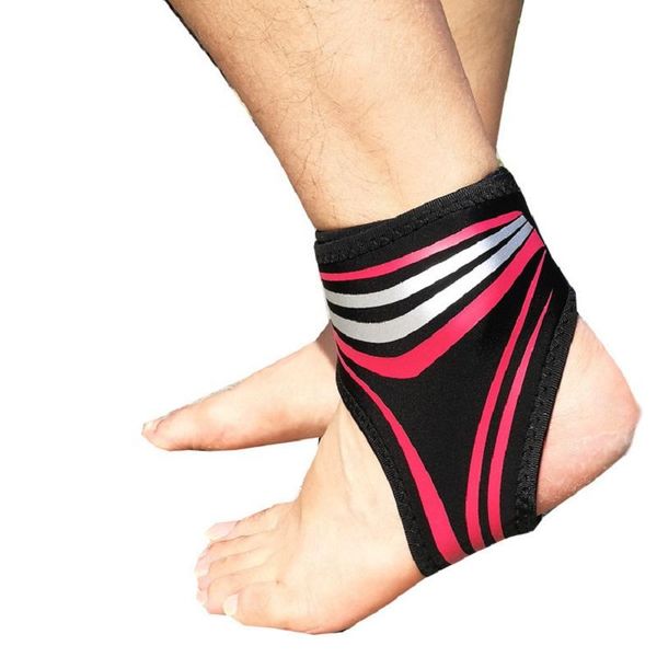 

ankle support 1 piece elastic breathable protector sleeve adjustable sports gym brace strap sprain prevent foot guard, Blue;black