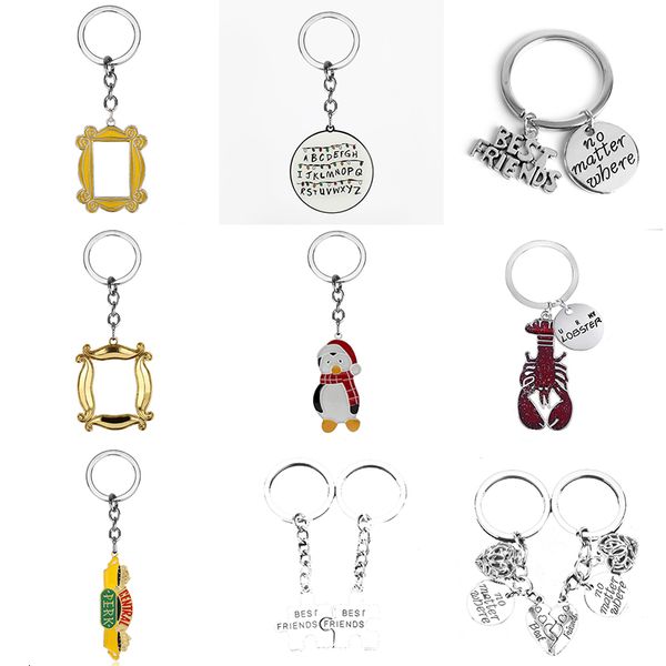 

tv series friends keychain central perk coffee time pendant key trinket key rings christmas gifts for friend llaveros, Silver