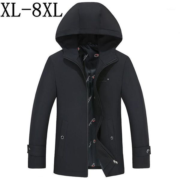 

men's jackets size 8xl 7xl 6xl 2021 autumn casual hooded jacket windbreaker zipper mens clothing jaqueta masculino, Black;brown
