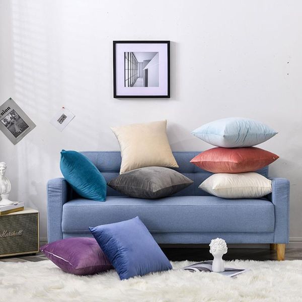 

100% dutch velvet pp cotton filled cozy pillow el real color bed throws home decor chair back pillows with hidden zipper