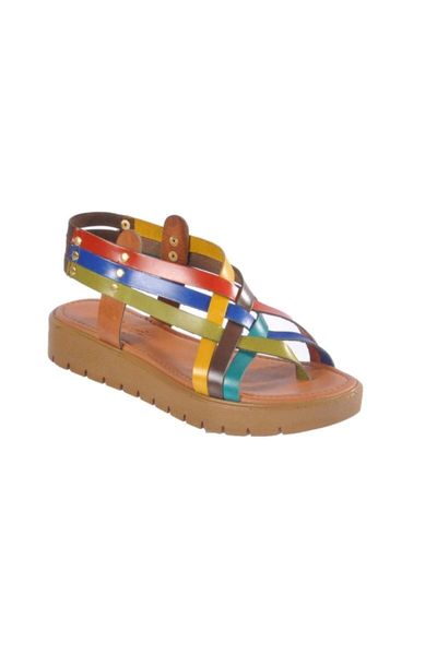 

sandals women's brown clavi multi 305, Black