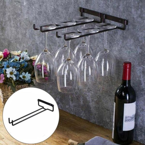

wine glass hanger rack stemware home bar pub holder stainless steel cup storage racks shelf for kitchen & organization