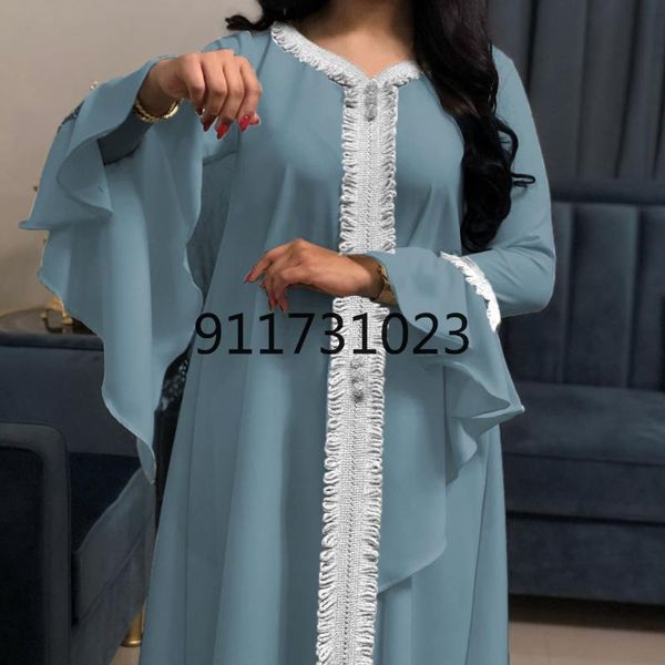 

ethnic clothing arabic dress tassel white abaya women djellaba muslim fashion islamic for girls lotus sleeve robes plus size boubou, Red