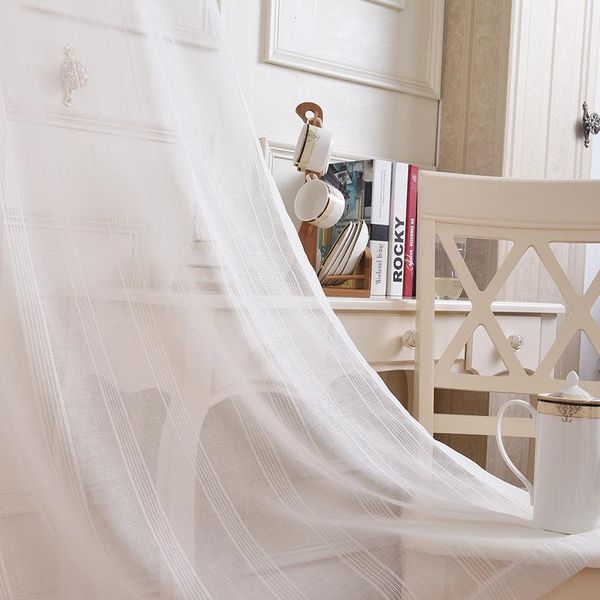 

curtain & drapes 3*2.6cm white sheer for living room/bedroom translucidus el balcony decor voile cortinas valance customized