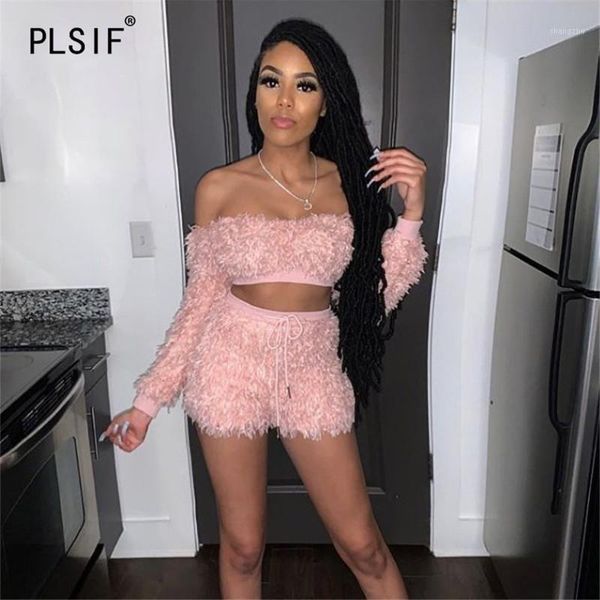 

women's tracksuits young party women fashion strapless long sleeve crop and short 2 pieces set tight club lady tracksuit, Gray