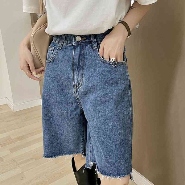 

women's shorts vintage summer fashion loose all-match ladies denim solid color casual high waist gentle korean new mom1, White;black