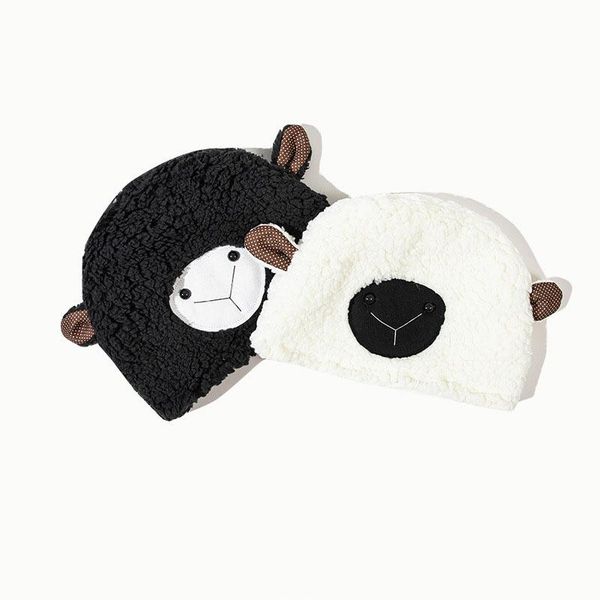 

beanies fashion women's hats autumn winter lamb plush soft cute ears warm panama casual skull beanie cotton sheep