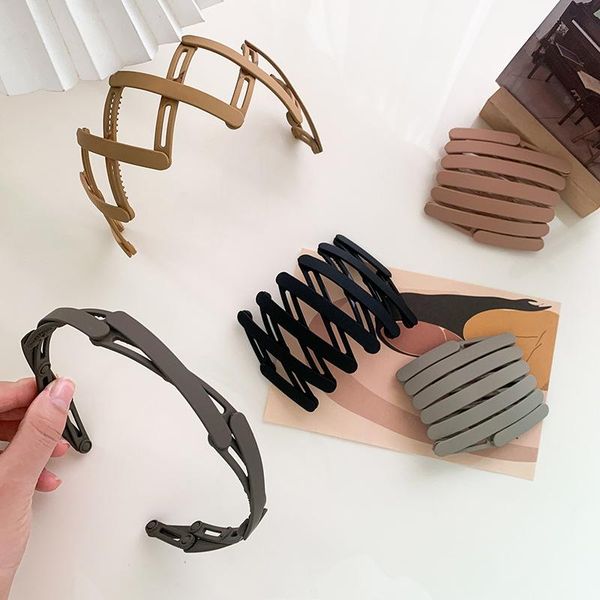 

hair accessories portable plastic headband outdoor anti-slip foldable hairbands with teeth women head hoop headwear headdress