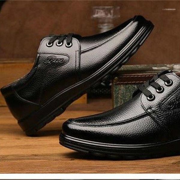 

dress shoes acebuy2 fashion leather men's casual business wear-resistant middle-aged11, Black
