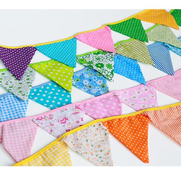

party decoration 12 flags christmas fabric bunting pennant banner home kid's room