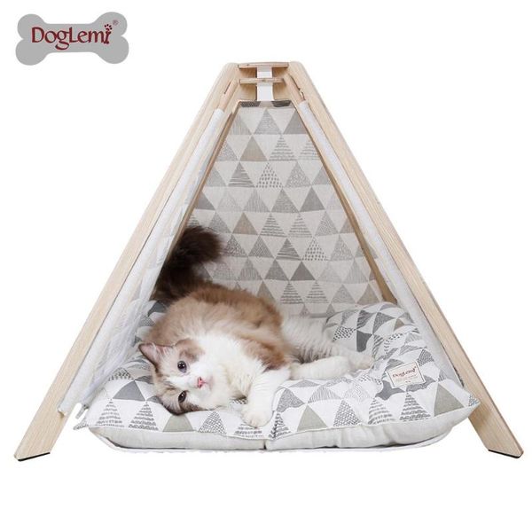 

kennels & pens doglemi nature canvas pet teepee tent wood tipi dog cat house