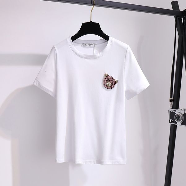 

dresses summer fashion women's sets beading diamond sleeve white tshirts + jacquard pink short skirts students suits