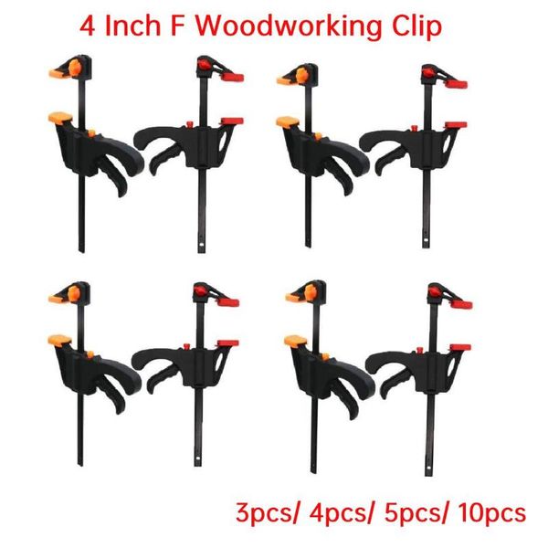 

professional hand tool sets heavy duty 4 inch 3/4/5/10pcs woodworking work bar f clamp clip set hard quick ratchet release diy carpentry gad