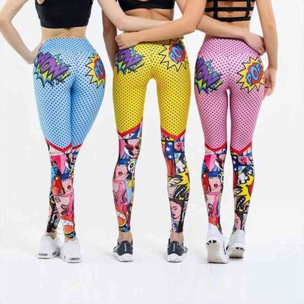

fashion casual highly women legging elastic and colorful leg warmer fit print sporting workout athletic leggins pants trousers, Black