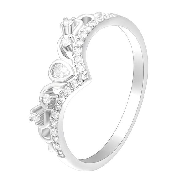 

wedding rings 2021 white clear cubic zirconia sterling silver jewelry heart classic engagement for women fashion, Slivery;golden